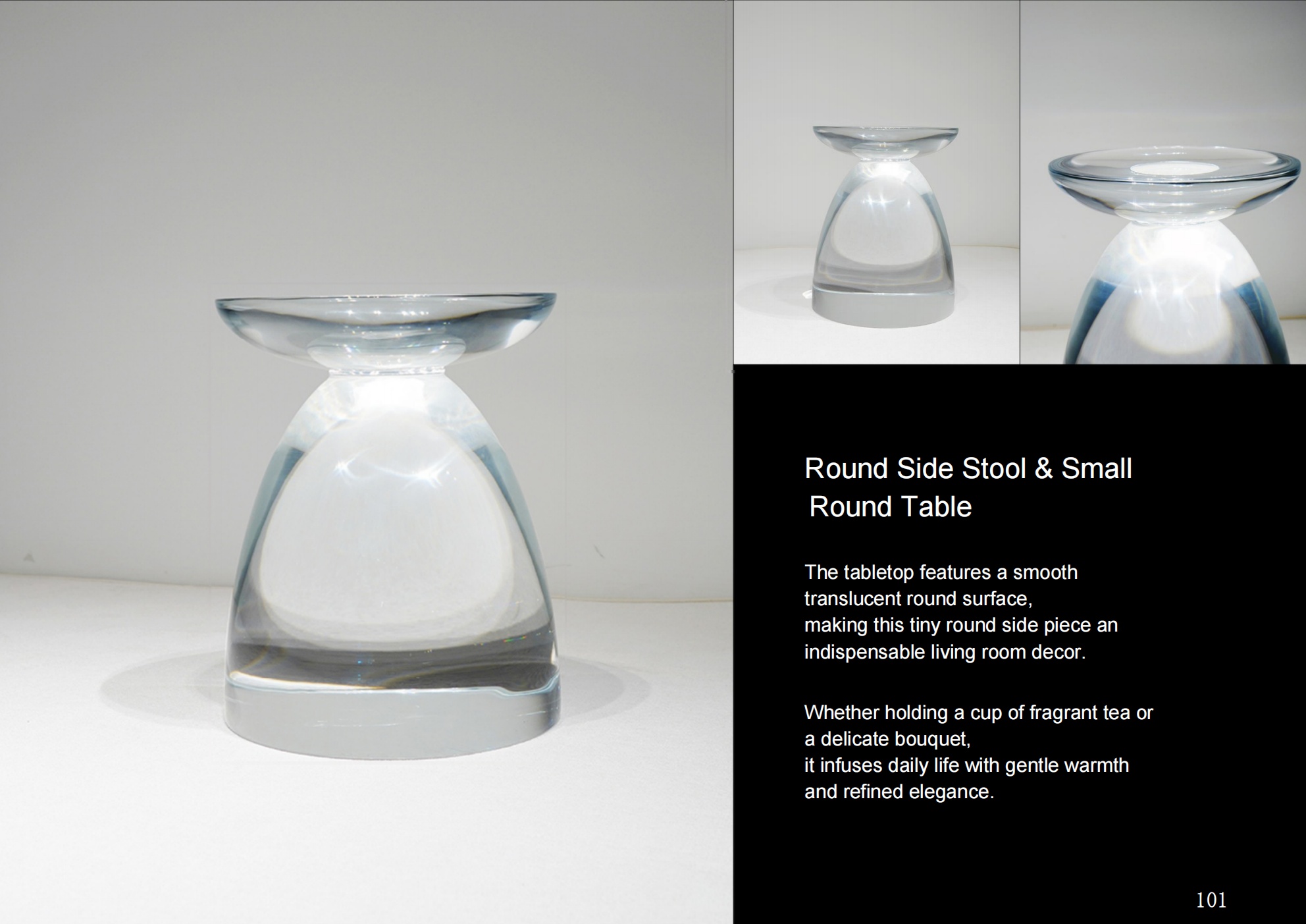 Small Round Side Table Pouf